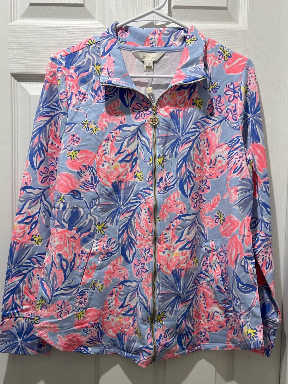 Lilly Pulitzer Leona Zip-Up Multi Elephant Splash Medium